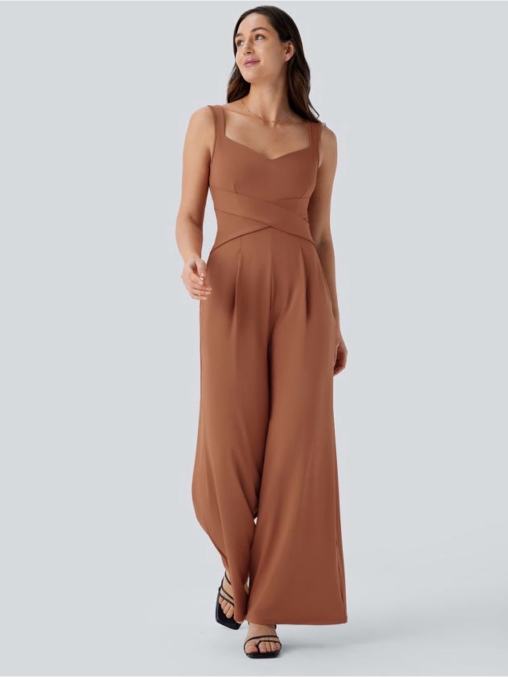 Halara U Back Sleeveless Casual Jumpsuit
with Pockets Size XL